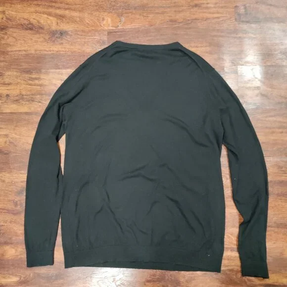 Norma Kamali Black Cotton V-Neck Long Sleeve Sweater Women's Size Large - Picture 3 of 8